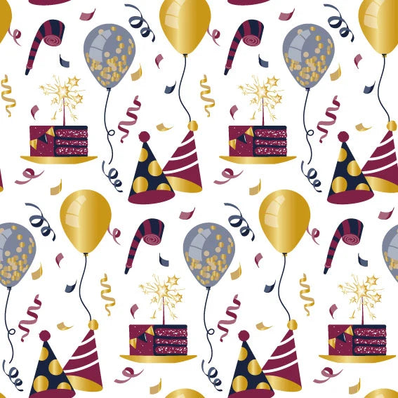Cakes & Balloons Birthday Gift Wrap
