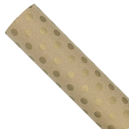 Papier kraft - brun à pois dorés