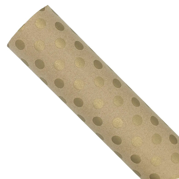 Kraft Paper - Brown with Gold Dots