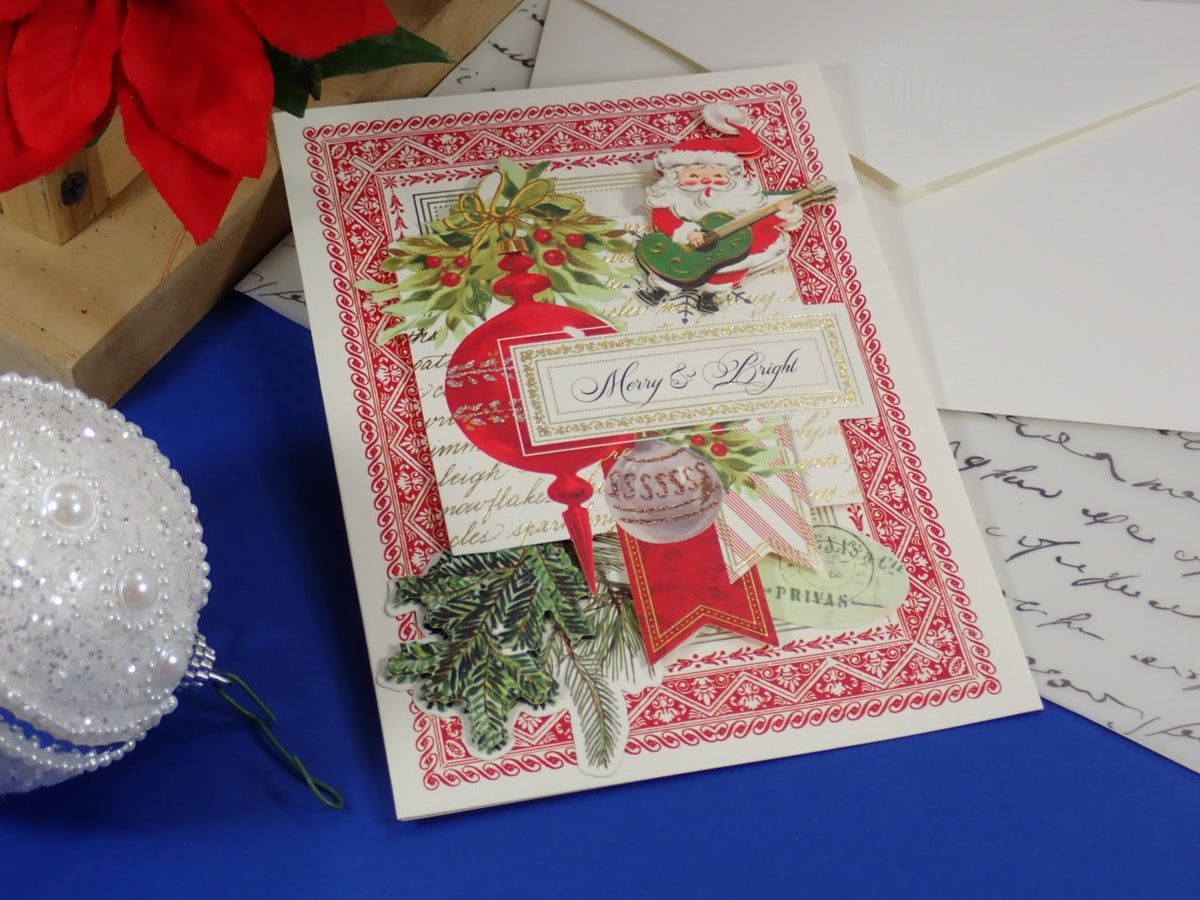 A handcrafted, vintage, Christmas greeting Card. 