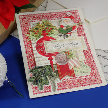 A handcrafted, vintage, Christmas greeting Card. 