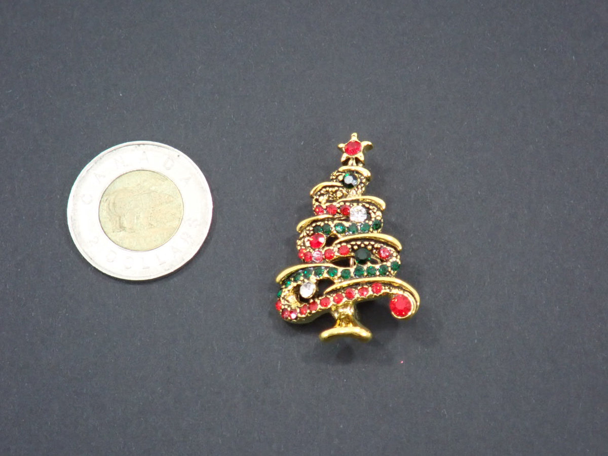 Broches, thème Noël, strass (+ options)