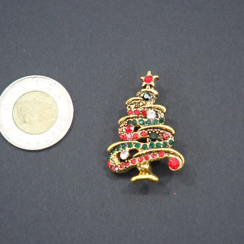 Broches, thème Noël, strass (+ options)