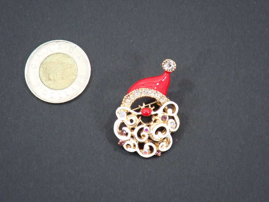 Broches, thème Noël, strass (+ options)
