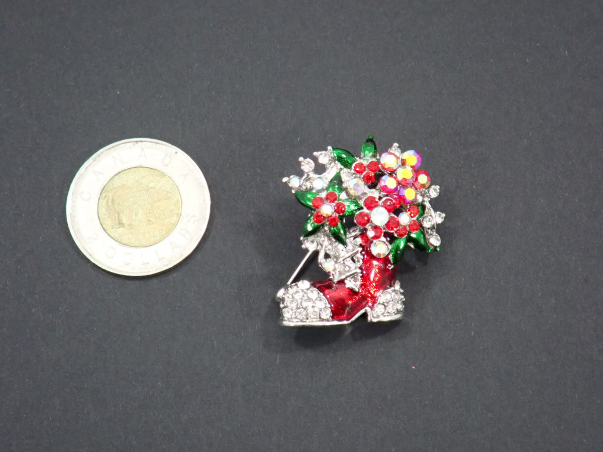 Broches, thème Noël, strass (+ options)