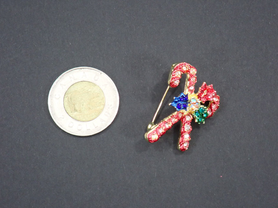 Broches, thème Noël, strass (+ options)