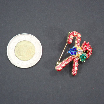 Broches, thème Noël, strass (+ options)
