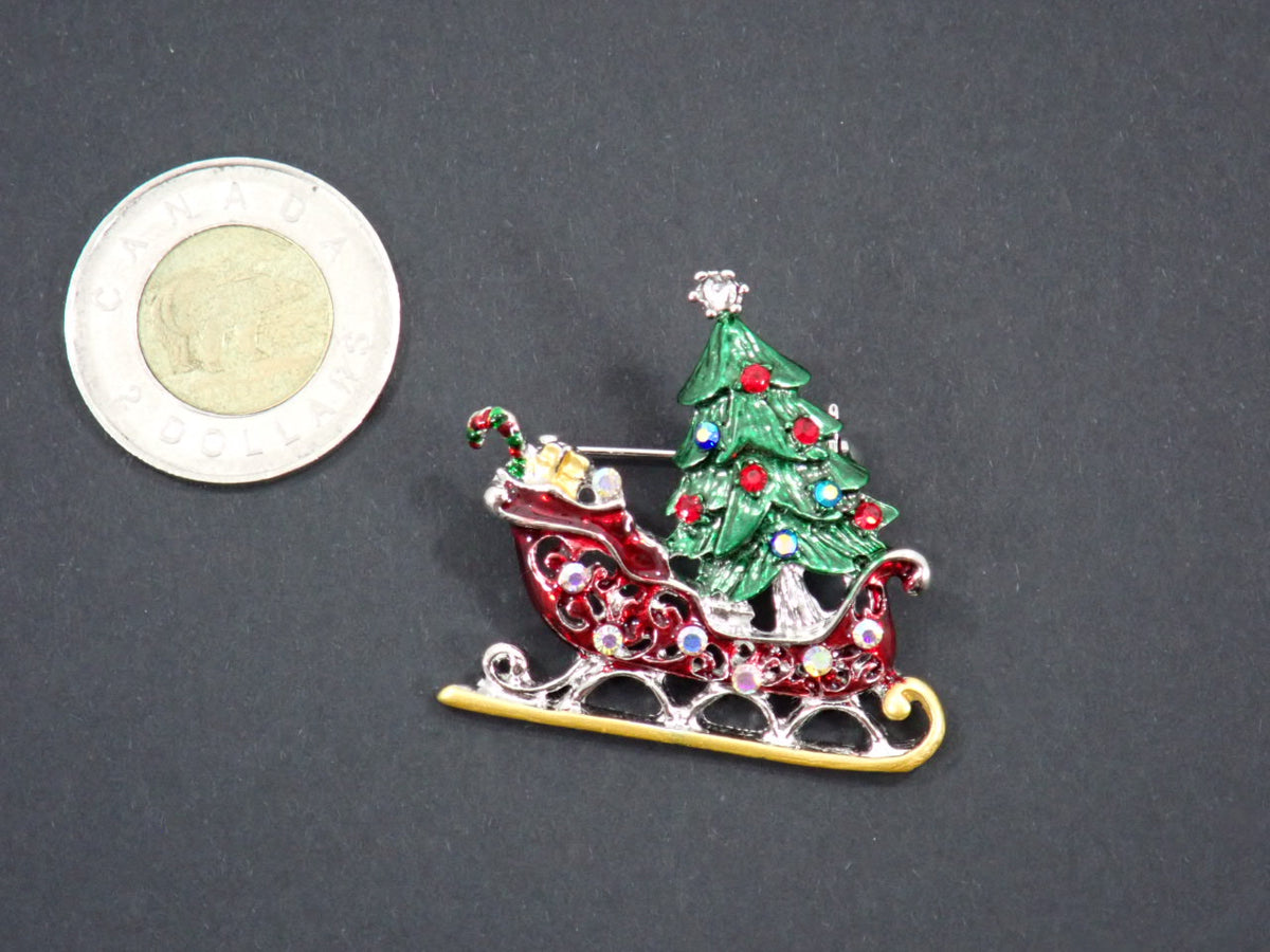 Broches, thème Noël, strass (+ options)