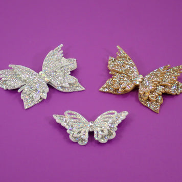 Applique papillon en strass - 3D (+ Options)