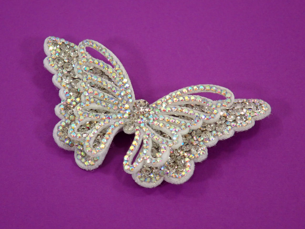 Applique papillon en strass - 3D (+ Options)
