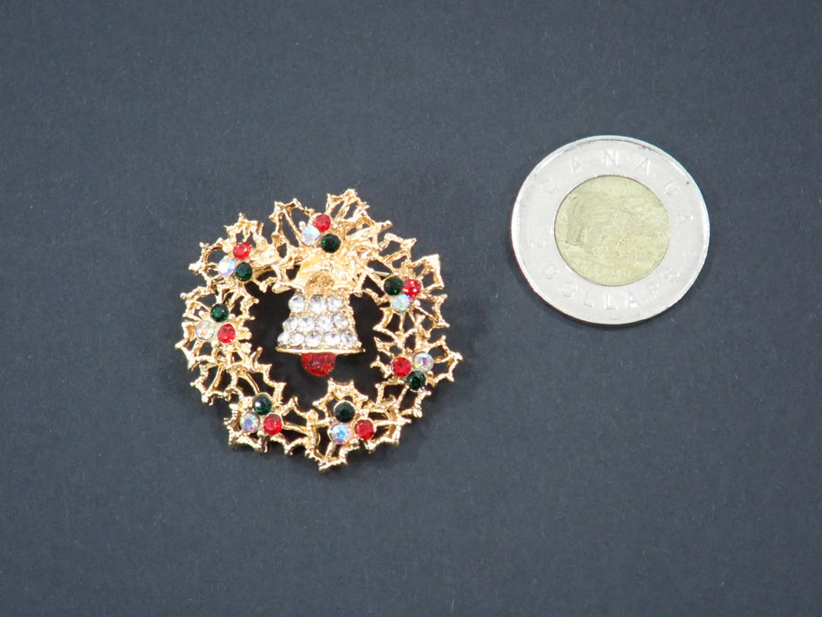 Broches, thème Noël, strass (+ options)
