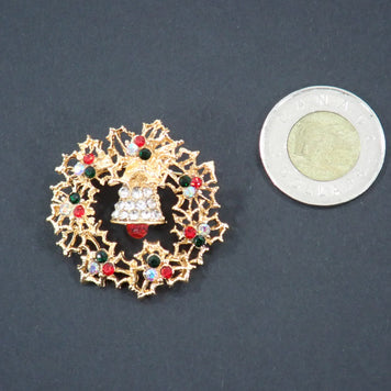 Broches, thème Noël, strass (+ options)