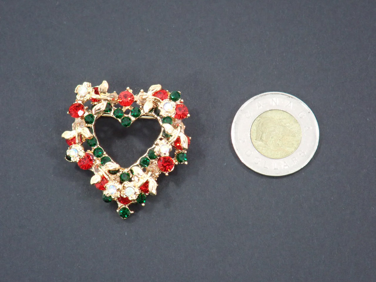 Broches, thème Noël, strass (+ options)