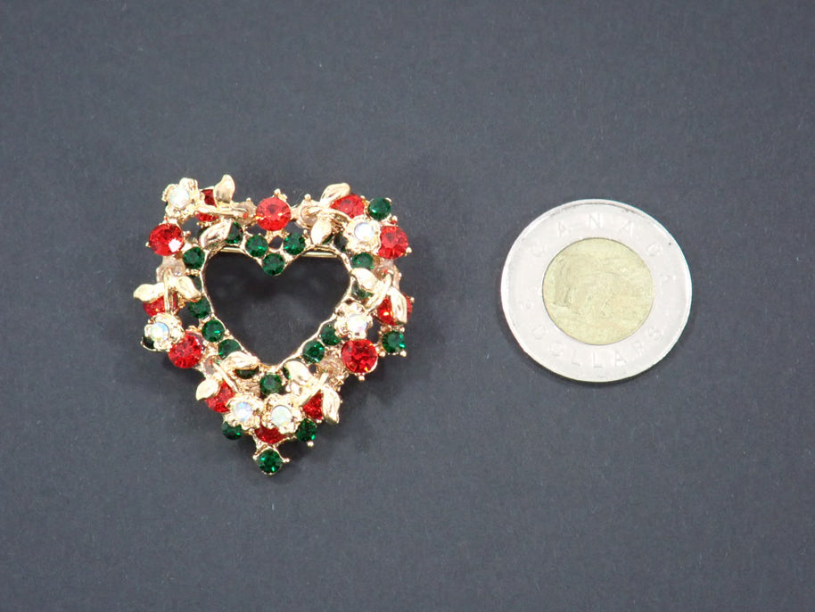 Broches, thème Noël, strass (+ options)