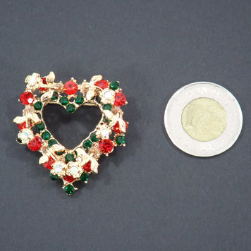Broches, thème Noël, strass (+ options)
