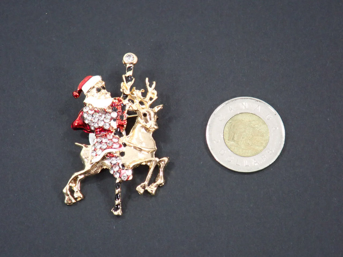 Broches, thème Noël, strass (+ options)
