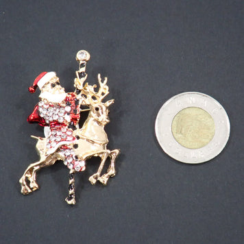 Broches, thème Noël, strass (+ options)