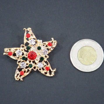 Broches, thème Noël, strass (+ options)