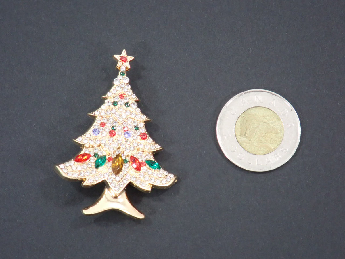 Broches, thème Noël, strass (+ options)