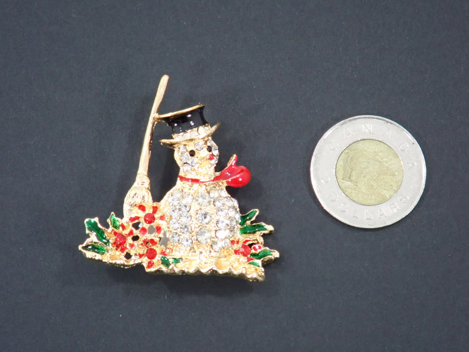 Broches, thème Noël, strass (+ options)
