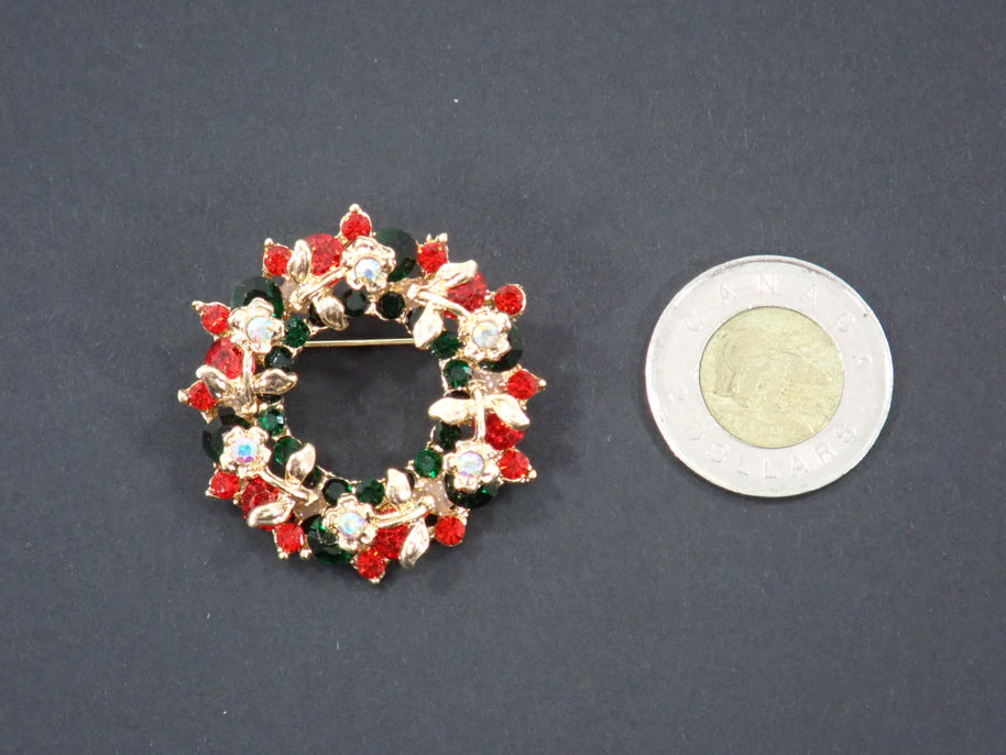 Broches, thème Noël, strass (+ options)