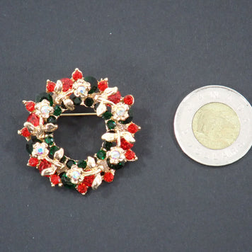 Broches, thème Noël, strass (+ options)