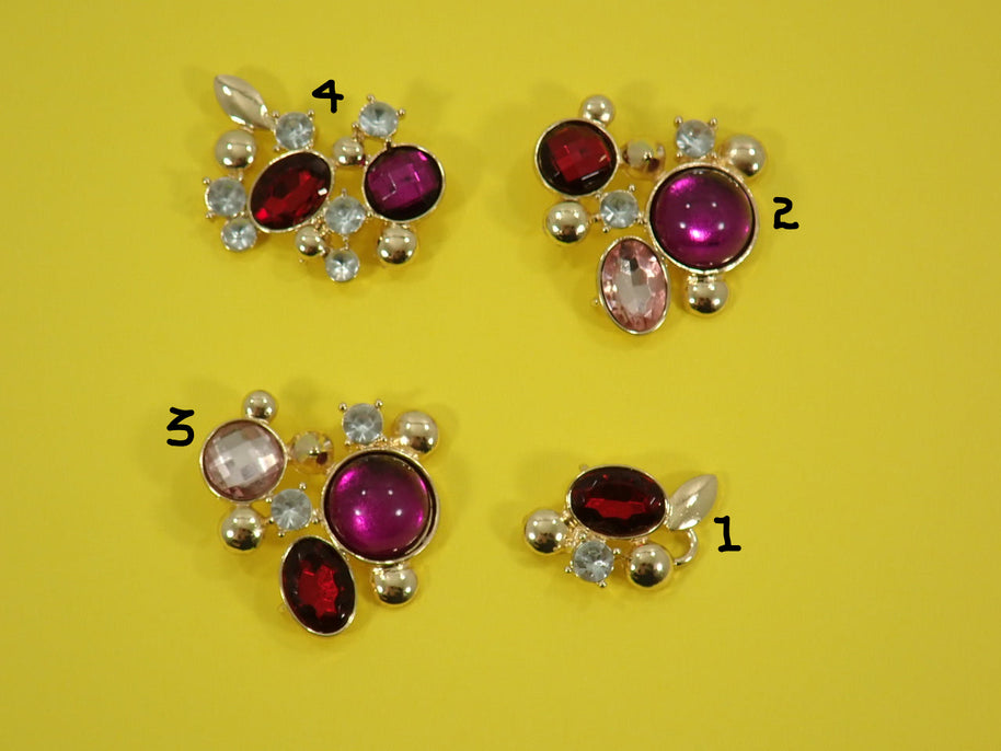 Pink & Red Bead and Crystal Pendant