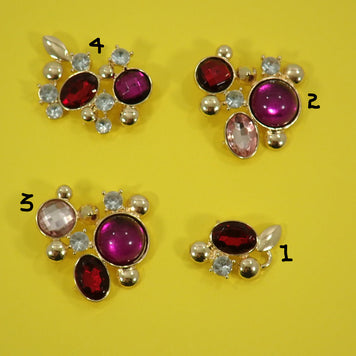 Pink & Red Bead and Crystal Pendant