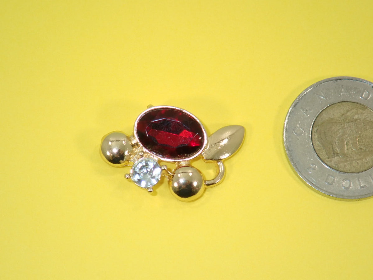 Pink & Red Bead and Crystal Pendant