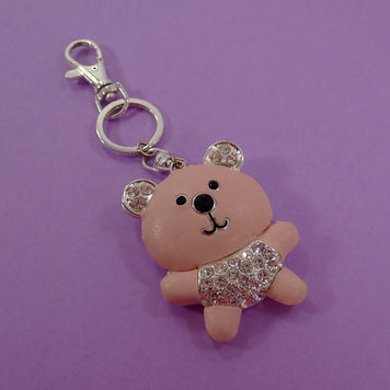 Pink Teddy Bear With Rhinestone Crystals