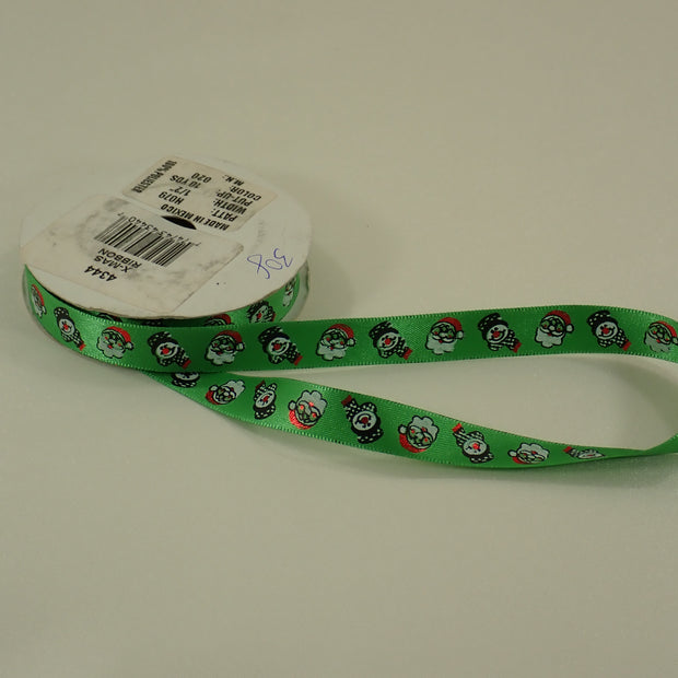 Green Satin Christmas Ribbon - 1/2" (+ Options)