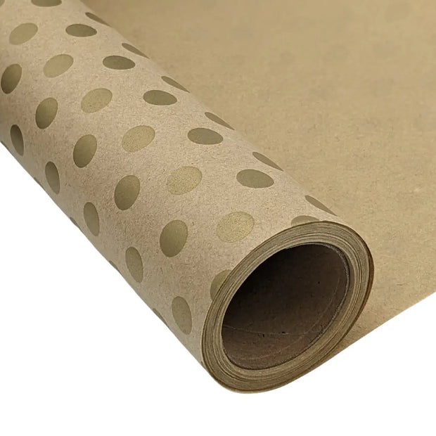 Kraft Paper - Brown with Gold Dots