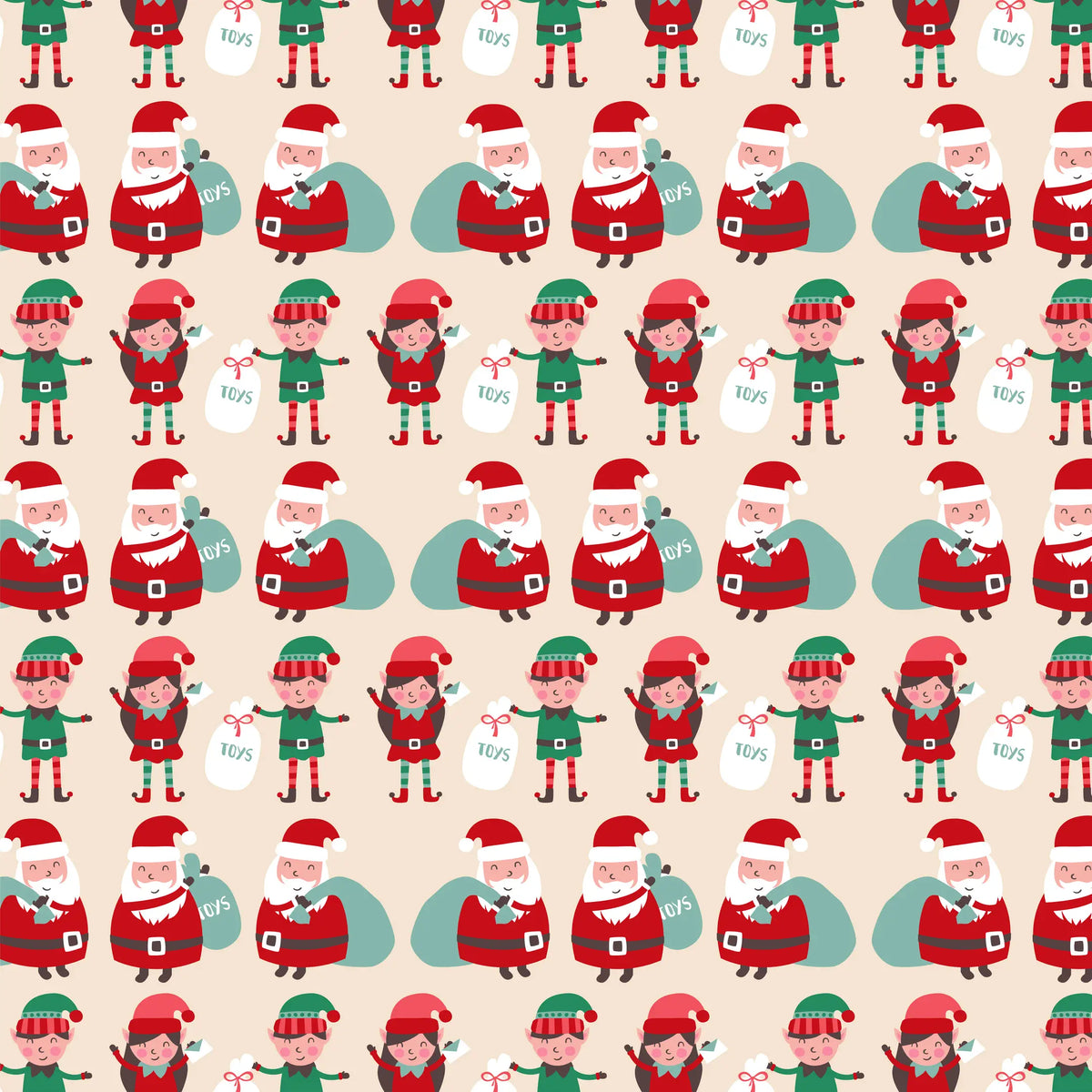 Santa and Snowflakes - Double-Sided Christmas Paper