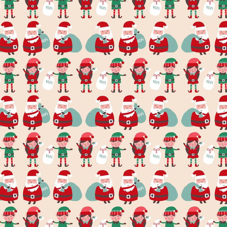 Santa and Snowflakes - Double-Sided Christmas Paper