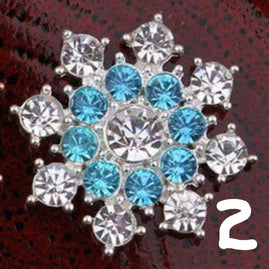 Crystal Snowflake Flatback Cabochon with Blue Accents (+ Options)