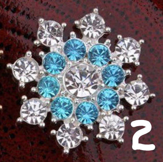 Crystal Snowflake Flatback Cabochon with Blue Accents (+ Options)