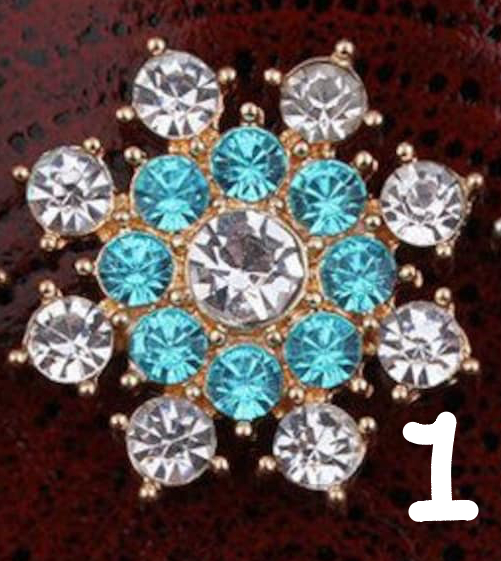 Crystal Snowflake Flatback Cabochon with Blue Accents (+ Options)
