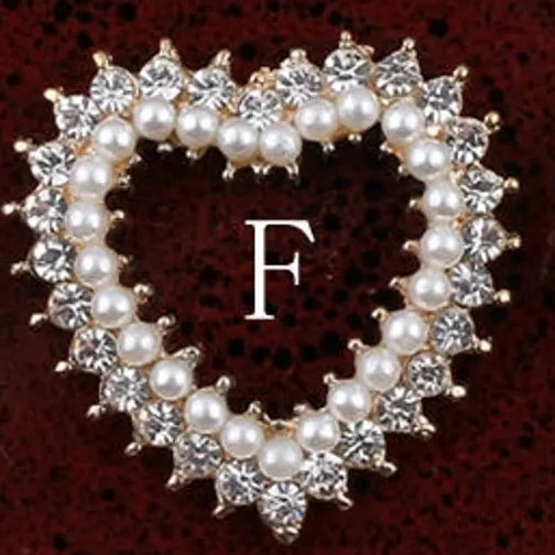 Crystal and Pearl Heart,  Flatback Cabochon