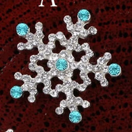 Crystal Snowflake with Blue Crystals,  Flatback Cabochon