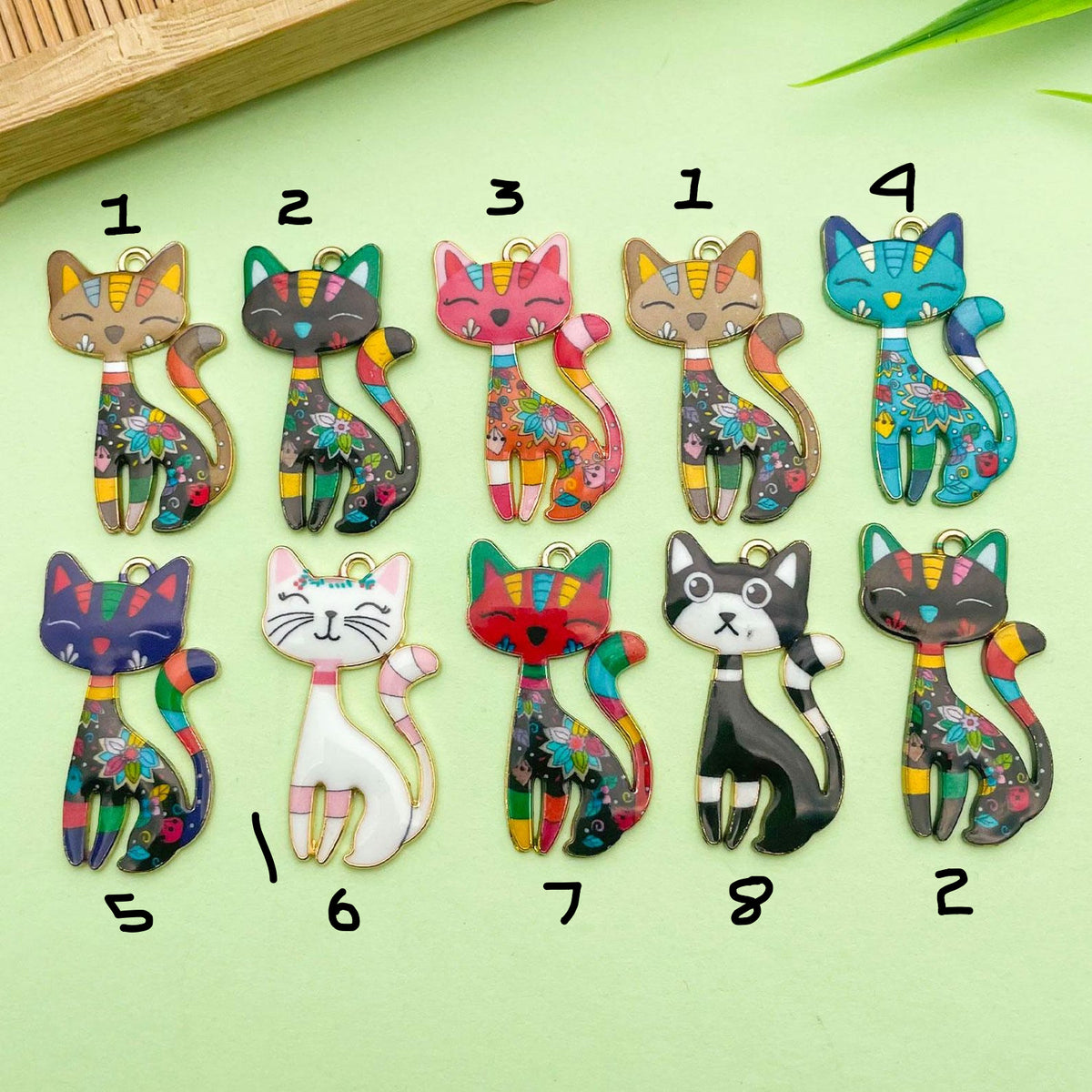 Cartoon Cat Charms (+ Options)
