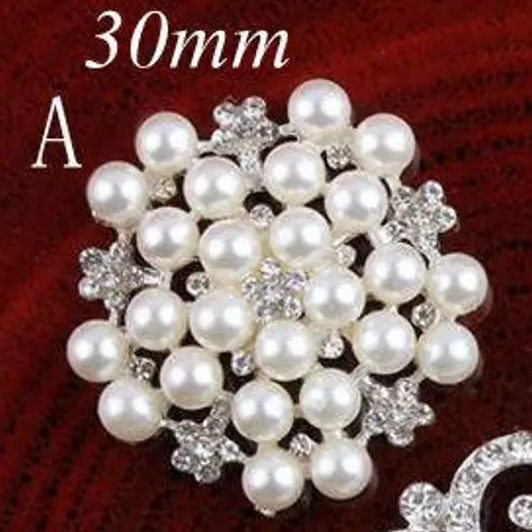 Pearl and Rhinestone Flatback Cabochon (+ Options)