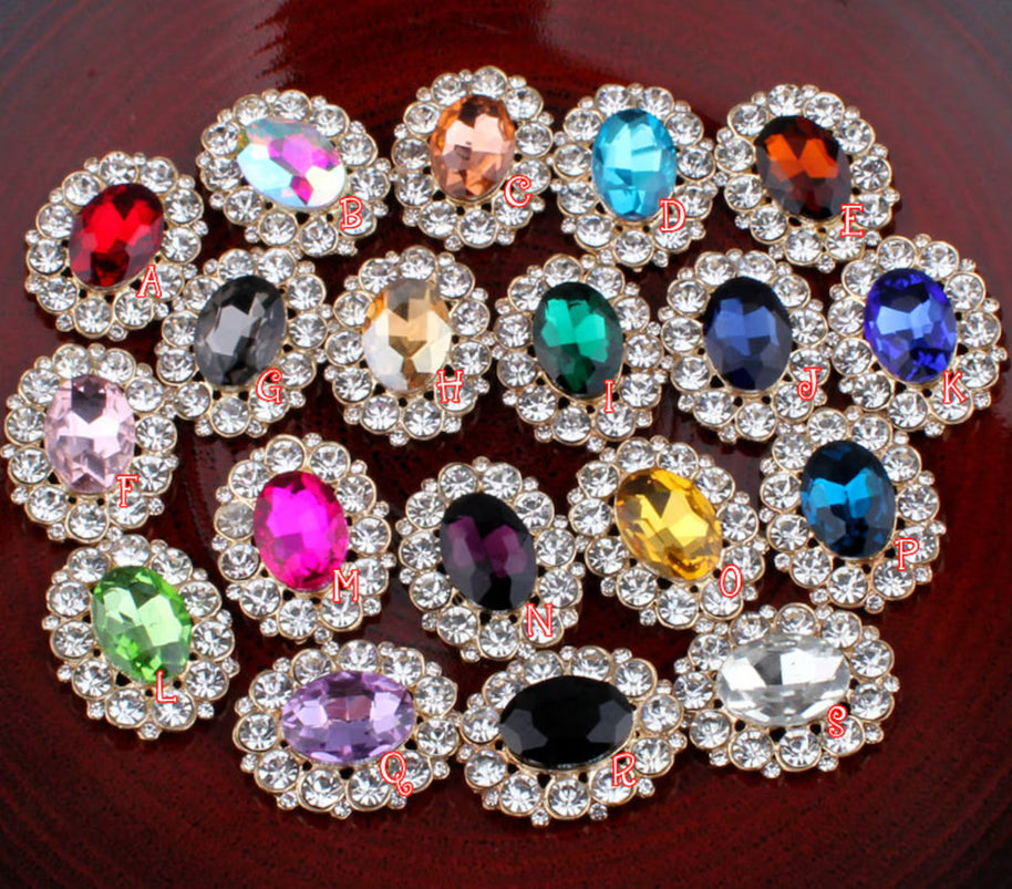 Large Faceted Flatback Cabochon with Rhinestone Accents (+ Options)