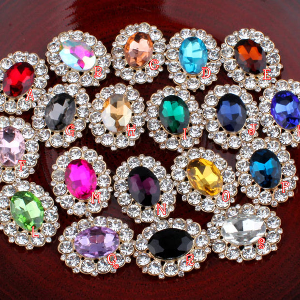 Large Faceted Flatback Cabochon with Rhinestone Accents (+ Options)