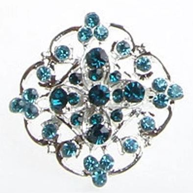 Round Rhinestone Brooches with Faceted Coloured Crystals (+ Options)