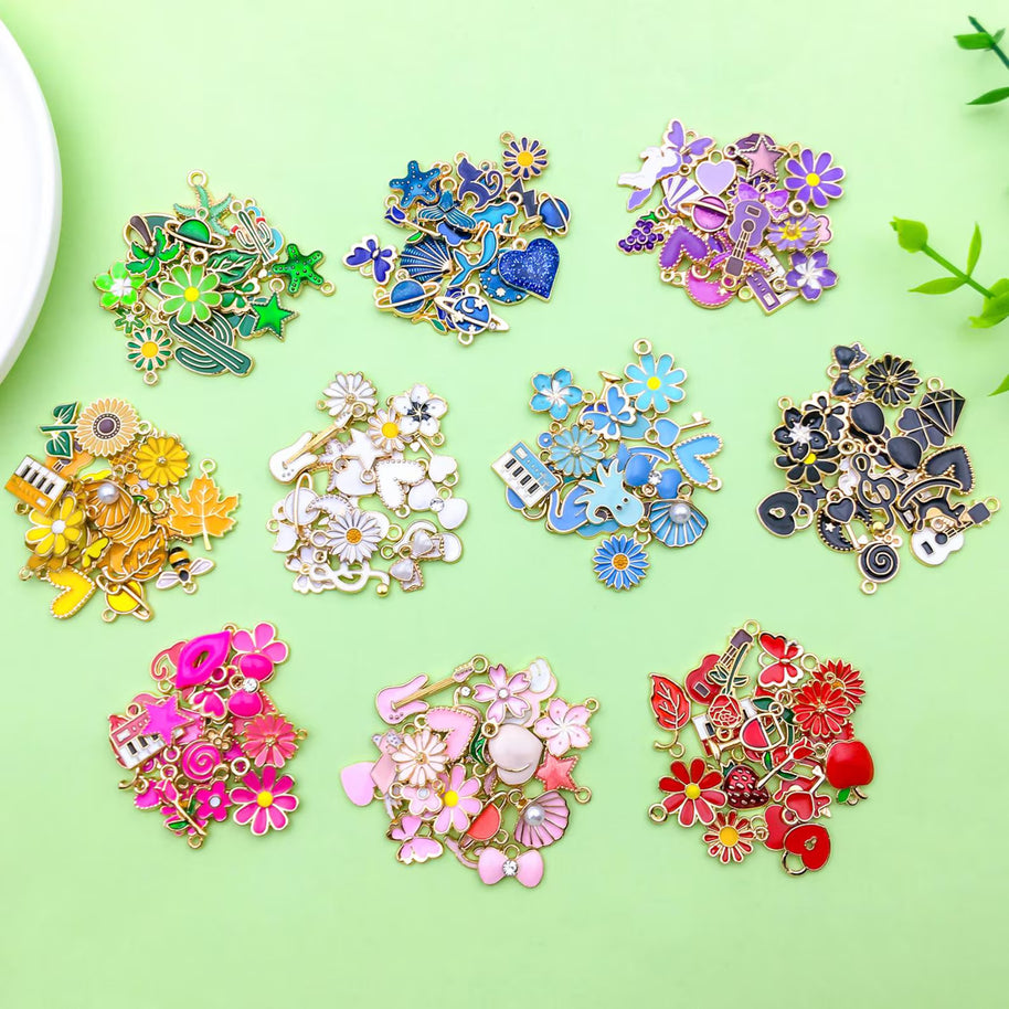 Light Blue Enamel Charms - Small